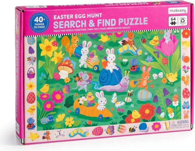 Mudpuppy puzzel Zoek en vind paaseierenjacht 64 stukjes