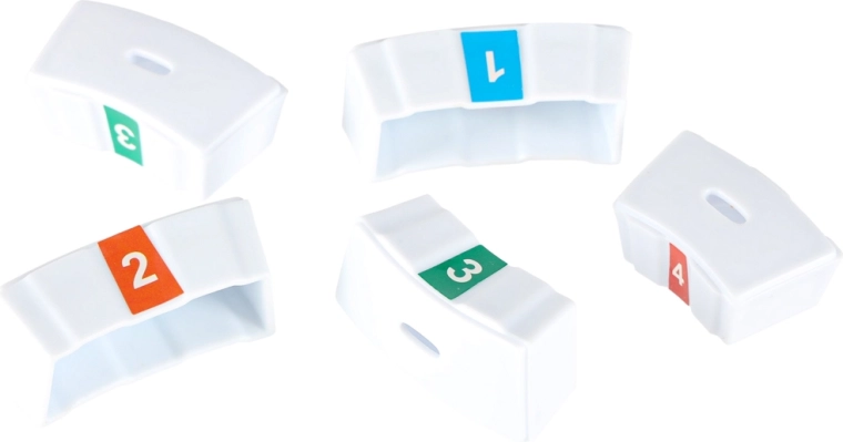 Genummerde en gekleurde onderdelen