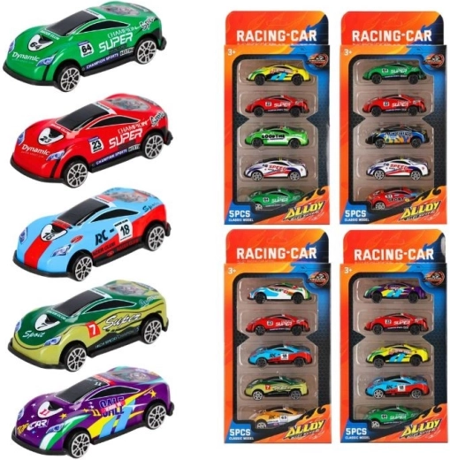 Set metalen raceautootjes (5 stuks)
