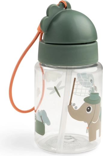 Done by Deer drinkfles met rietje Tiny trails groen 280 ml