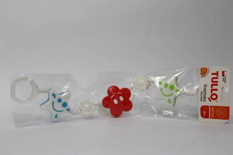 Tullo hangspeeltje voor kinderwagen – 2 sterretjes en een bloemetje