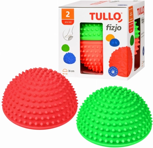 Tullo set van twee sensorische balans-halfbollen met noppen