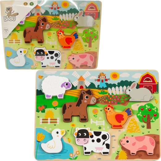 Babu houten inlegpuzzel Kleine boerderij