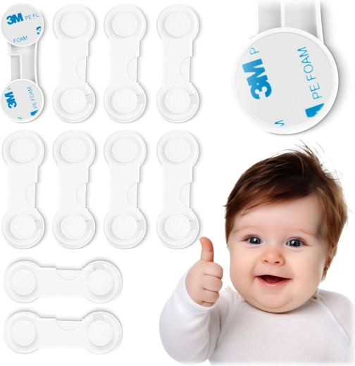 RICOKIDS kindersloten voor kasten, wit, set van 10 stuks