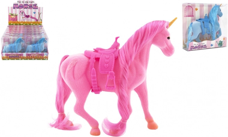 Eenhoorn pluchen paard met zadel 21 cm – 3 kleuren