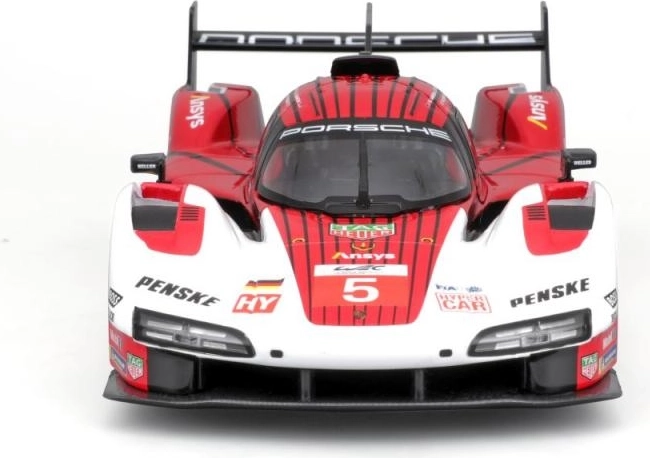 metalen automodel 1:24 bburago porsche 963 white/red #5