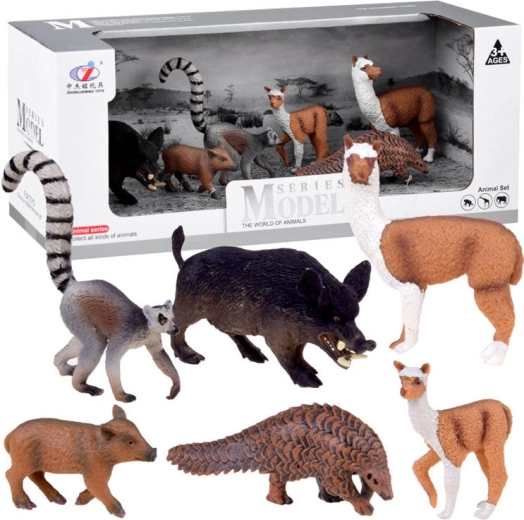 Safari-set met figuren van wilde zoogdieren - 6 stuks