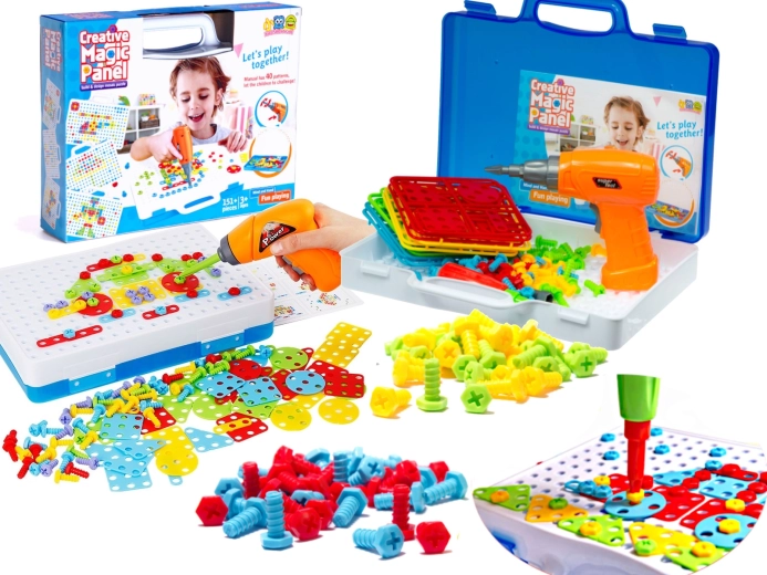 Kinderbouwset met boormachine en schroeven - 151 onderdelen