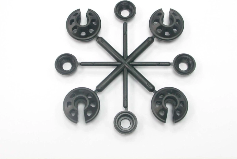 Achterste schokdemperbus 16 mm X2 met 4 HN-schokdemperkapjes