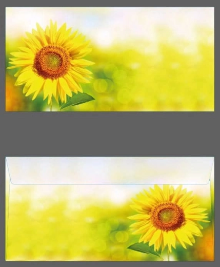 Gekleurde DL-envelop met zonnebloem