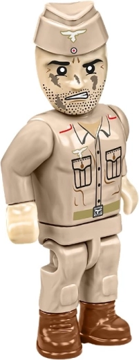 Minifiguur van artillerist en accessoires