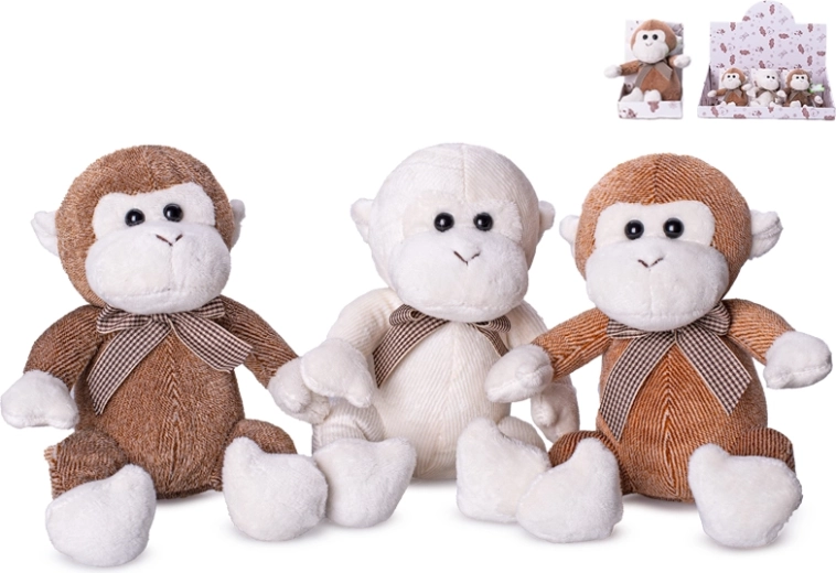 Pluchen aap met strik, 15 cm