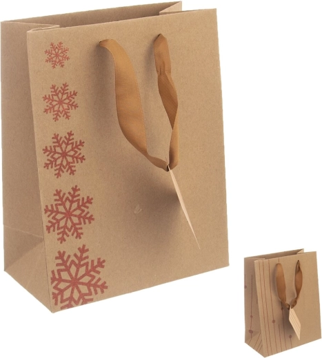 Cadeaupapieren tas Sneeuwvlok 18 × 10 × 23 cm (mix designs)