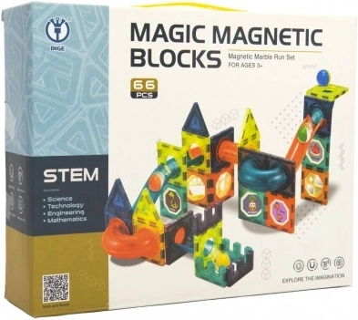 Magnetische knikkerbaan – bouwset 66 delen