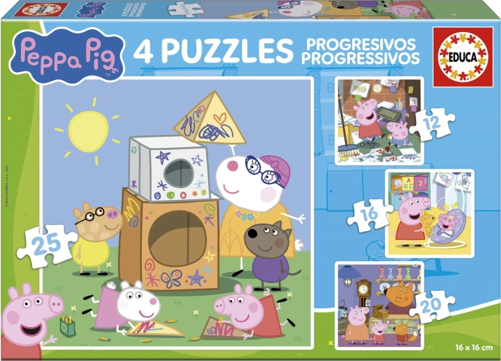 Set puzzels PEPPA PIG 4-in-1 (12, 16, 20, 25 stukjes) EDUCA