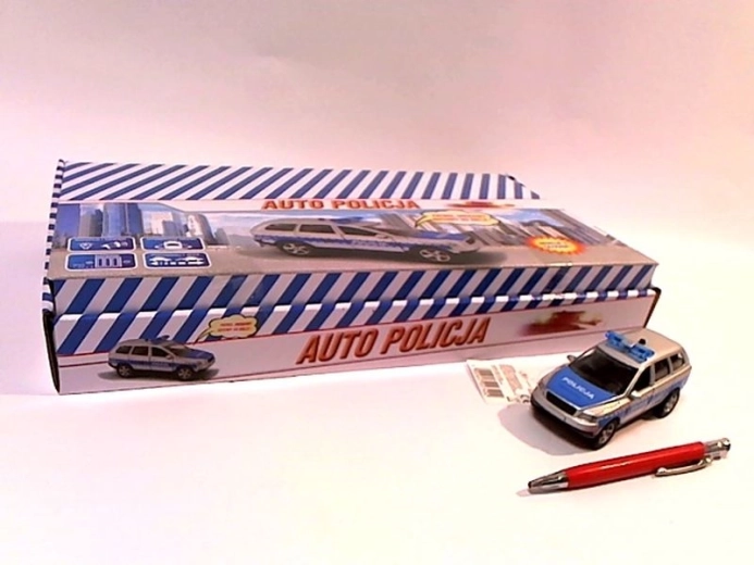 Politieauto 11 cm met Poolse stem, licht en geluid