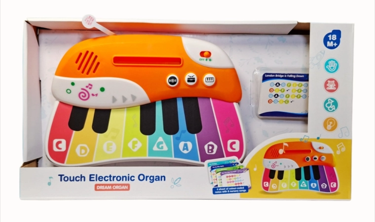 Elektronisch kinderpianootje met speelkaarten