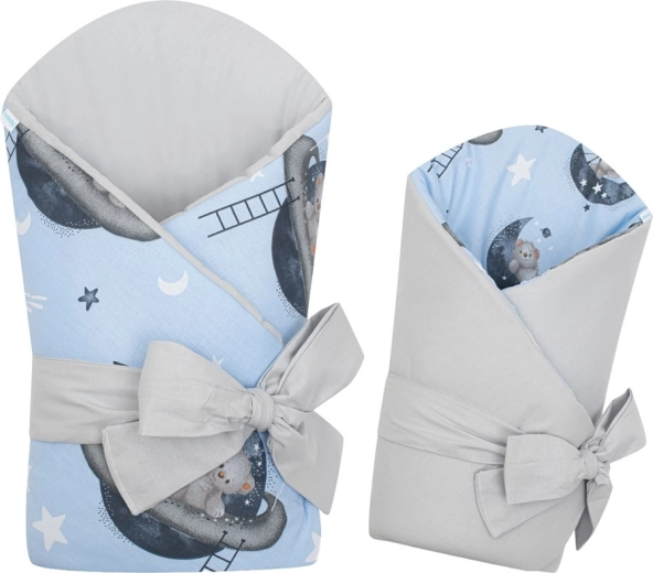 Dubbelzijdige babywikkeldoek New Baby Teddy Bear in Space 80×80 cm