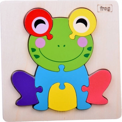 Houten puzzel kikker voor kinderen