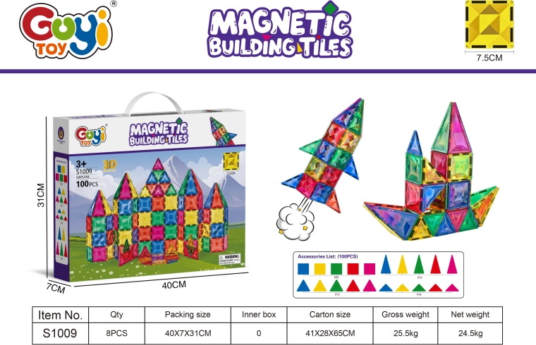 Magnetische bouwset met 100 onderdelen