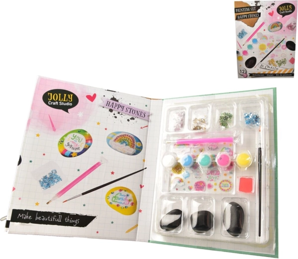 Creatieve set voor het beschilderen van stenen (14 stuks)