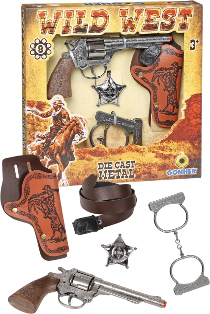 Kowboystickerset met handboeien