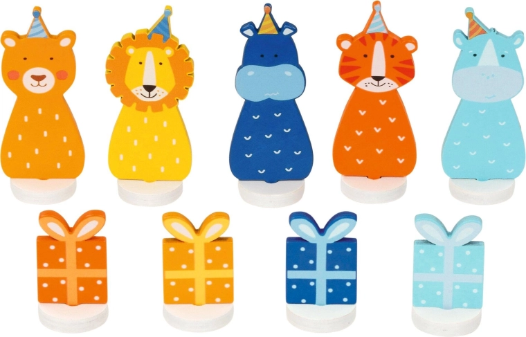 Schattige figuurtjes van dieren en cadeautjes