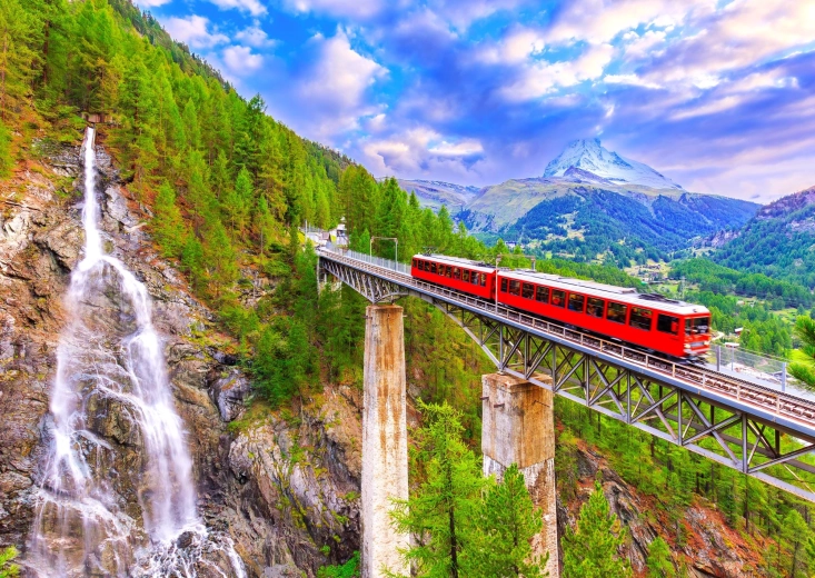 Enjoy puzzel tandradbaan Gornergrat, Zwitserland 1000 stukjes
