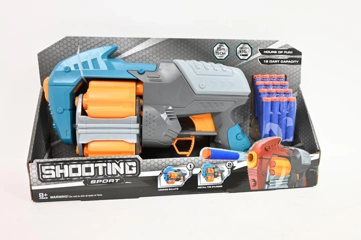 Pistool met schuimpijltjes in doosje