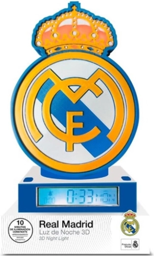 3D-lampje met wekker en clublied Hala Madrid van Real Madrid