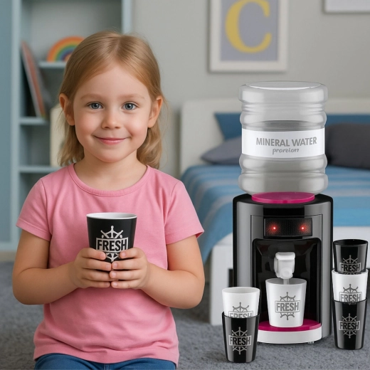 Serveren met 6 bekers