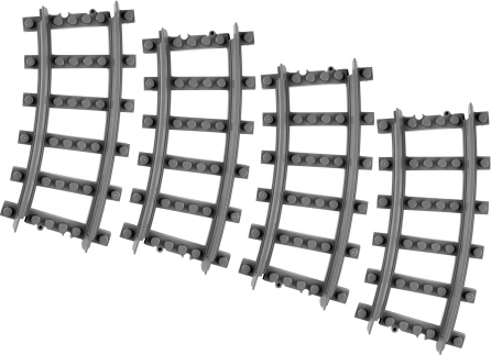 Bouwset gebogen rails voor treinen en trams RAPPA – 4 stuks