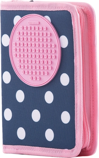 Pixie Crew enkelvoudig schooletui blauw met witte stippen