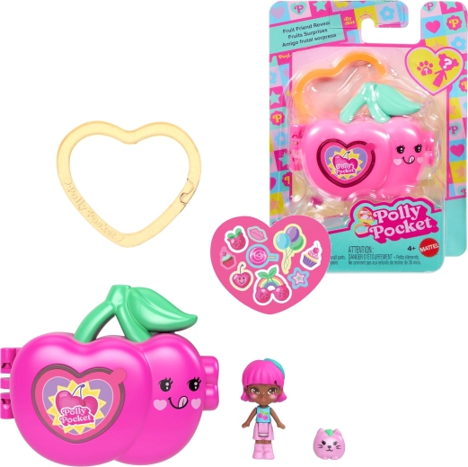 Polly Pocket fruitige compacte set kers met figuurtjes en accessoires