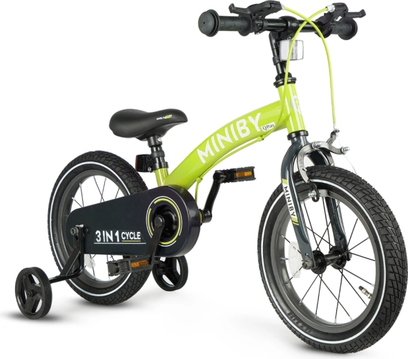 Qplay Miniby 3-in-1 kinderfiets 14" groen