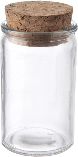 Glazen pot met kurken deksel