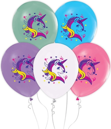 Ballonnen met eenhoorns, 5 stuks