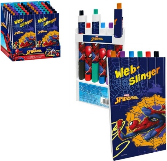 Set van 6 gekleurde pennen SPIDERMAN