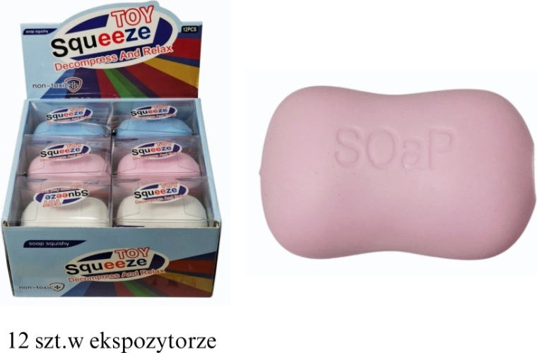 Antistress-knijpbal in de vorm van een zeepblok - 1 stuk