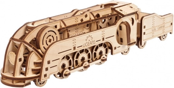 Ugears Houten 3D mechanische bouwset MINI Locomotief