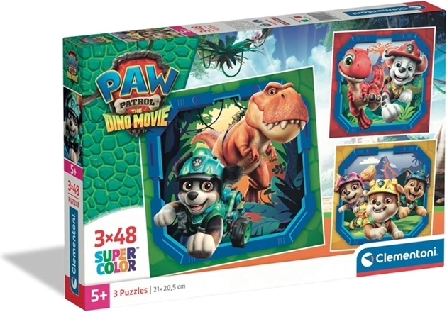 Clementoni puzzel Paw Patrol dino movie 3×48 stukjes (square)