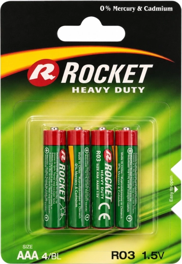 Rocket AAA-batterijen 1,5 V zink-kool 10×4 stuks (40 stuks)