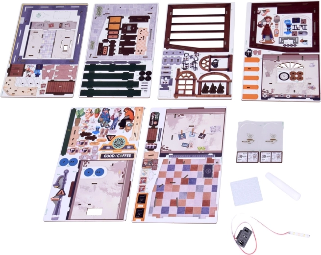 Stralende mini-koffiebar met LED-verlichting