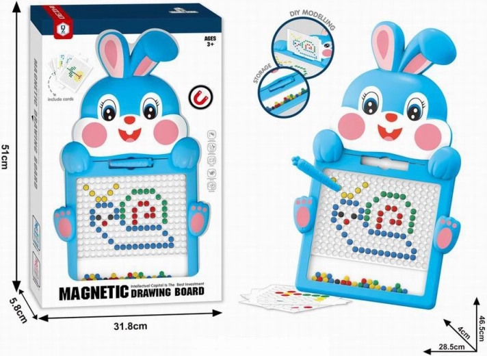 Magnetisch bord konijntje 46,5 cm blauw