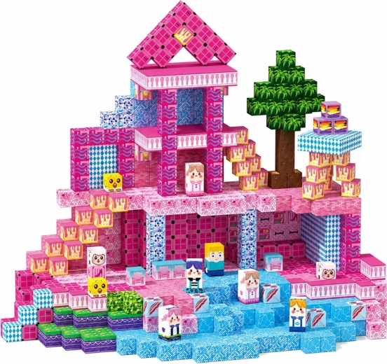 Sprookjesachtige roze pixelwereld