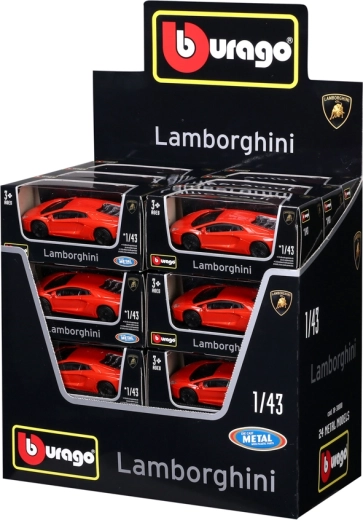 Metalen automodel BBURAGO Street Fire Lamborghini 1:43 (display 24 stuks)