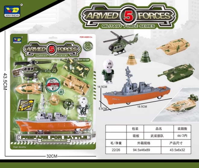 Militair techniekset met schip 28 cm