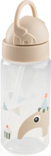 Done by Deer drinkfles met rietje Celebration zandkleur 350 ml