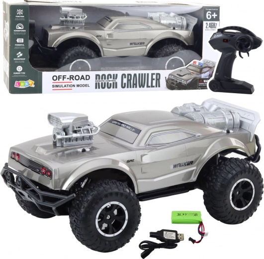 Grote RC terrein sportauto 1:8, zilver