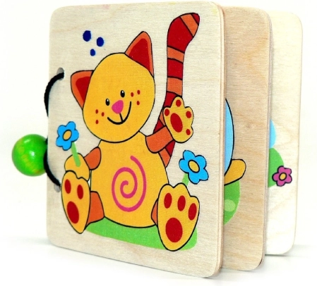 Houten boek Dieren van Hess